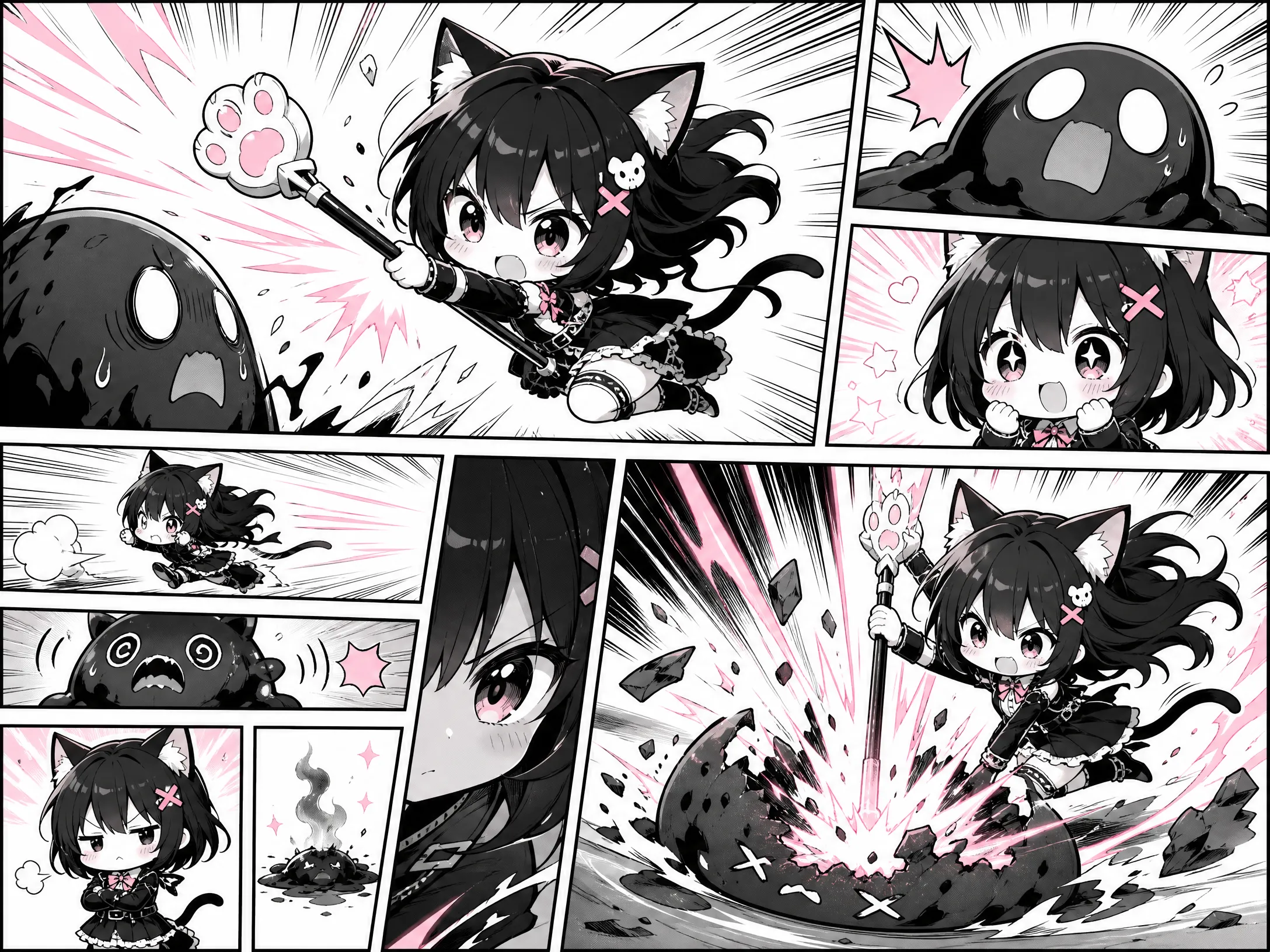 同人漫画猫耳少女战记展示可爱战斗场景